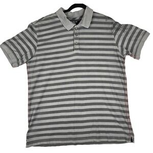 VTG Y2K Quicksilver Polo Shirt Mens Extra Large XL‎ Gray Stripe Pop Collar